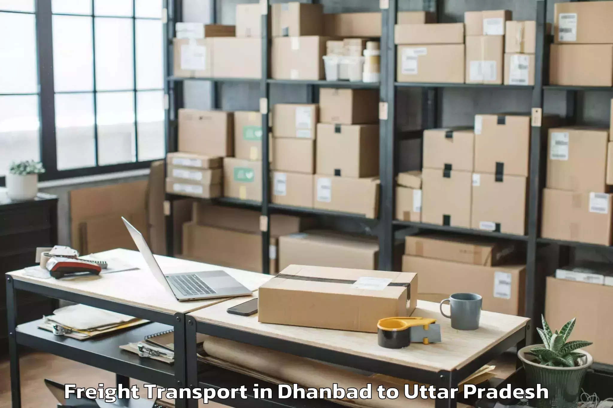 Book Dhanbad to Mauranipur Freight Transport Online